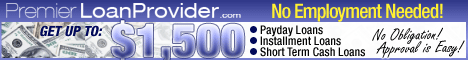 Cash loans up to $1,500 with no employment check!
